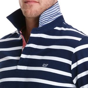 Vineyard Vines Blue and White Rugby Long Sleeve